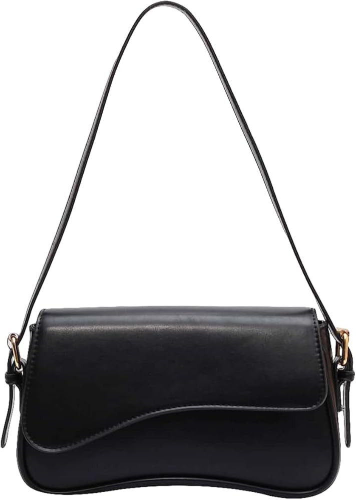 Verdusa Women's Leather Shoulder Bag Clutch Purses Trendy Hobo Crossbody Handbags Y2K Saddle Flap... | Amazon (US)