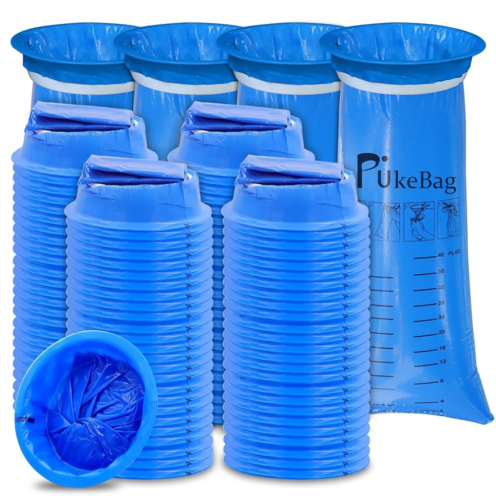 Vomit Bags Disposable 100 Pack Emesis Bags for Car, Puke Nausea Bag for Travel Motion Sickness, C... | Amazon (US)