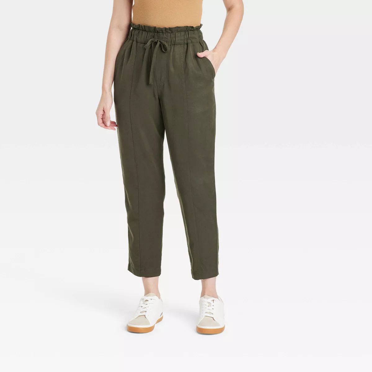 Women's High-Rise Tapered Ankle Pull-On Joggers - A New Day™ Olive S | Target