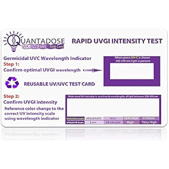 2nd Gen QuantaDose® Reusable UVC Light Test Card with UV Intensity Strip Sensitive to UVA/UVB/UV... | Amazon (US)