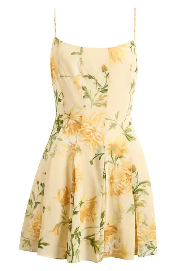 Reformation Annelise Floral Minidress in Honeyglow at Nordstrom Rack, Size 12 | Nordstrom Rack