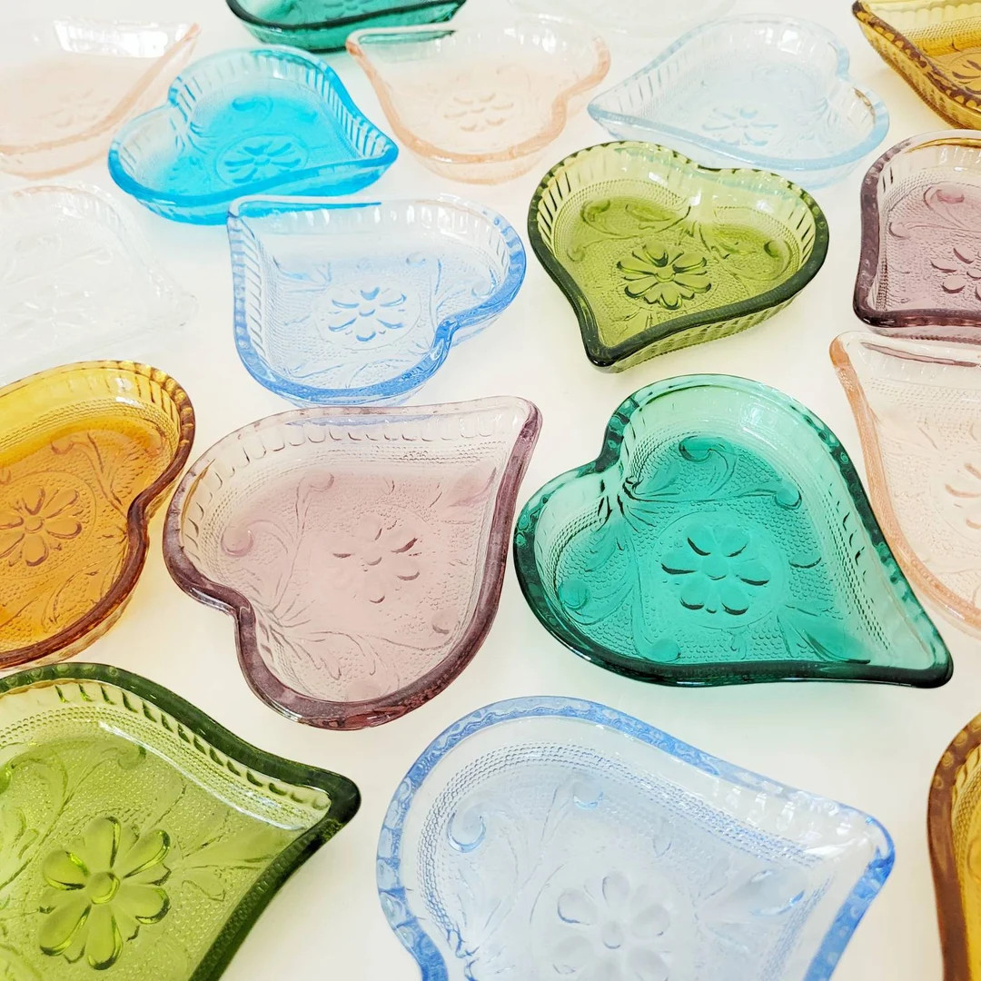 Vintage Glass Heart Trinket Dish | Indiana Glass | Tiara | Jewelry Tray | Etsy (US)