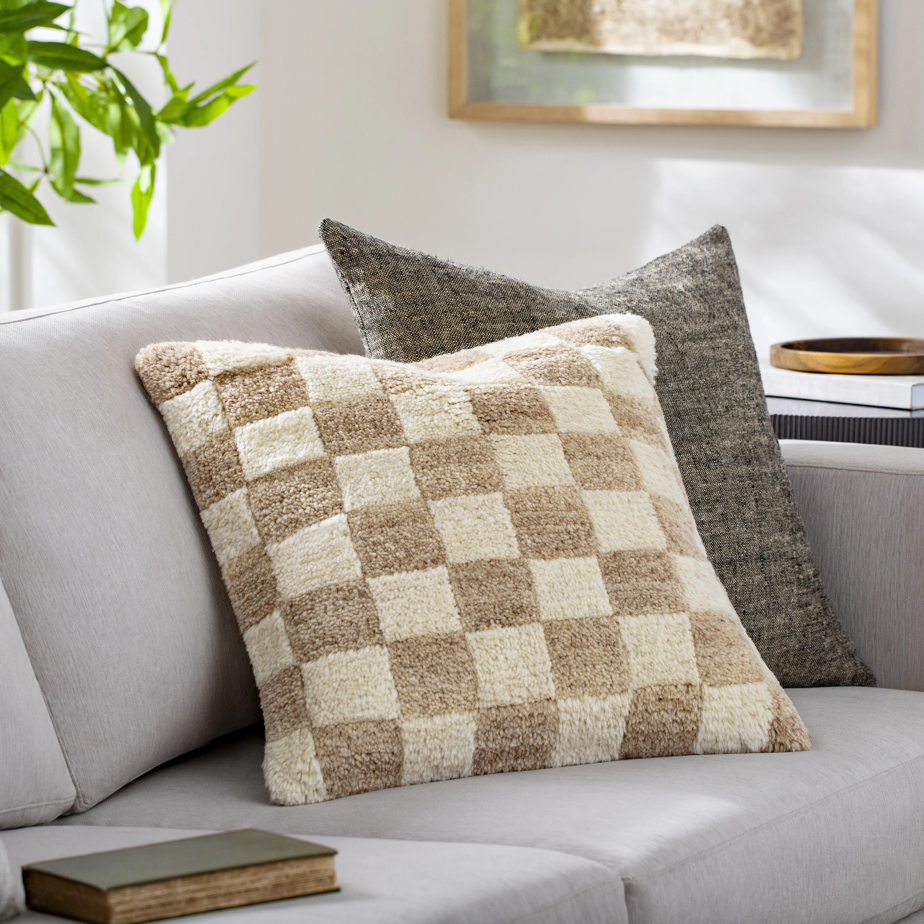 Villere Checkered Wool Blend Throw Pillow | Wayfair North America
