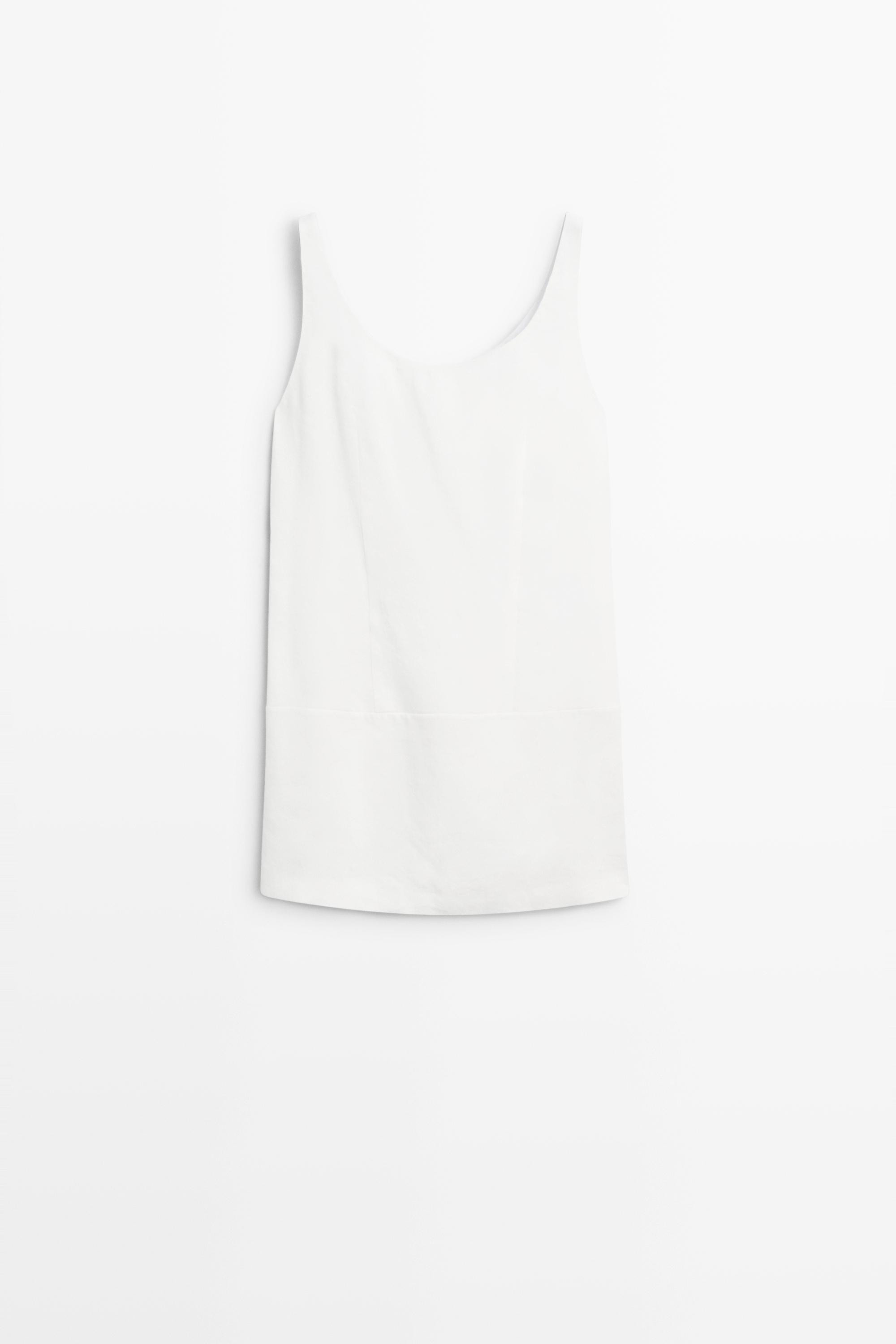 Flowing linen short dress | Massimo Dutti UK