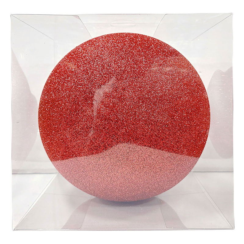 1-Count Large Red Glittered Shatterproof Ornament, 7.7" | At Home