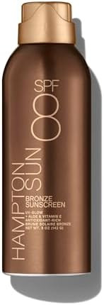 Hampton Sun SPF 8 Bronze Continuous Mist Sunscreen | Sunbathing Enhancer | Touch of Warm Bronze f... | Amazon (US)