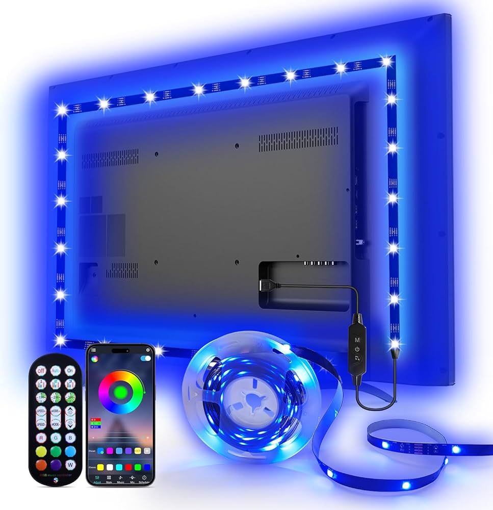 Daymeet LED TV Backlights, 9.8 ft USB Powered LED Lights for TV 32-60 inch RGB Color Changing LED... | Amazon (US)
