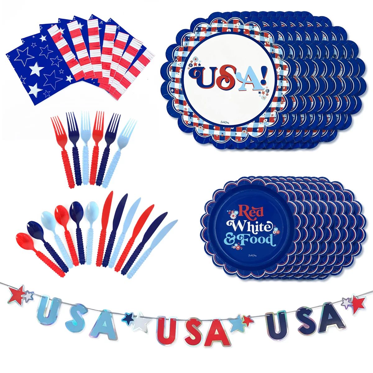 Packed Party 'Bring on the 4th' Party Bundle, Serves 6 - 10 Guests | Walmart (US)