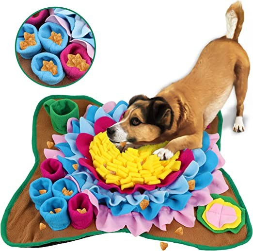 Pet Snuffle Mat for Dogs Interactive Feed Game Sunflower Suction Cups Dog Treats Feeding Mat with... | Amazon (US)