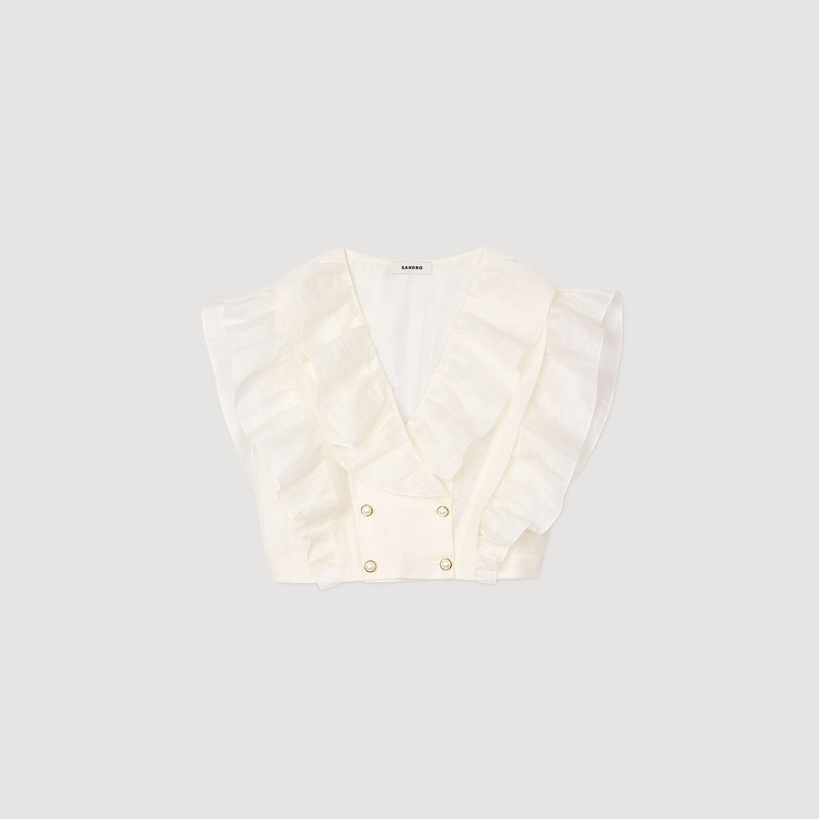 Ruffled crop top | Sandro US | Sandro-Paris US
