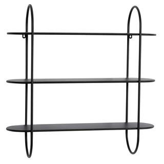 28 in. x 8 in. x 28 in. Black Metal 3-Tier Decorative Wall Shelf | The Home Depot