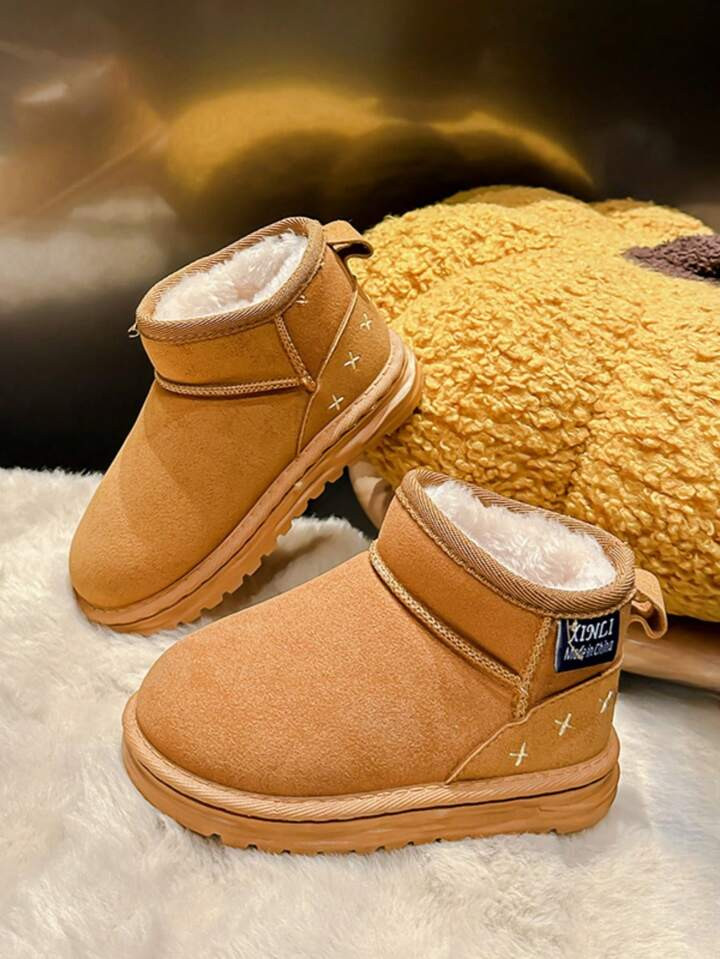 New Autumn/Winter Warm Snow Boots For Girls, Plush Lined Thick Short Boots For Children, Middle-L... | SHEIN