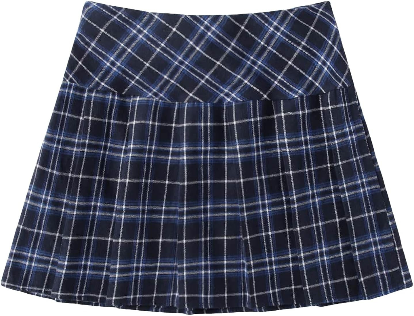 WDIRARA Women's Casual Plaid High Waist Pleated A-Line Uniform Mini Skirt | Amazon (US)