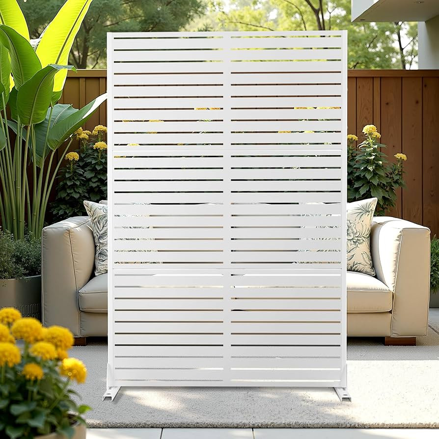 Outdoor Privacy Screen Metal Privacy Fence Freestanding Screen Fence, Durable, Weather-Resistant,... | Amazon (US)