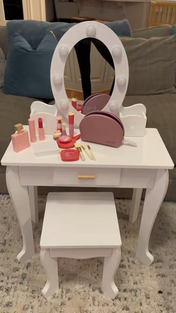 Sale!!! Toddler mini Vanity for the girls into makeup! Toddler Vanity with pretend makeup 💄 

#LTKSaleAlert #LTKKids #LTKHome