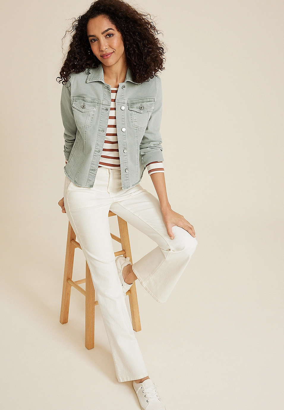 Olive Denim Jacket | Maurices