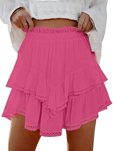 Lepunuo Shorts for Women High Waisted Skorts Flowy Skirt with Shorts Underneath Skorts Dressy Casual | Amazon (US)