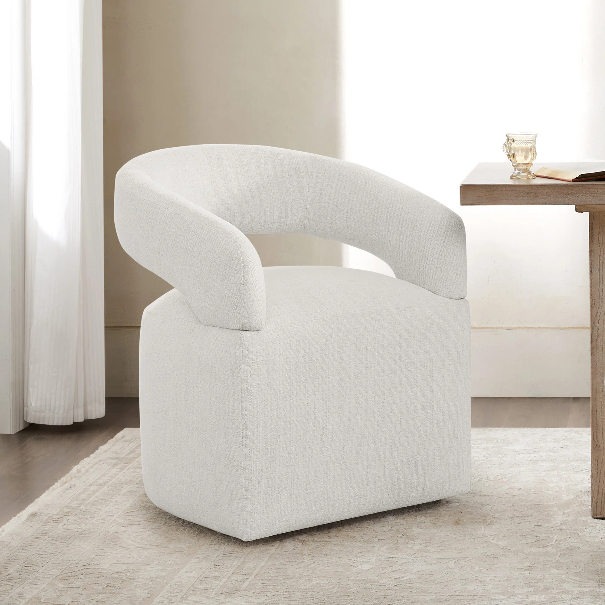 Doley Performance Fabric Dining Chair with Hidden Casters | Wayfair North America