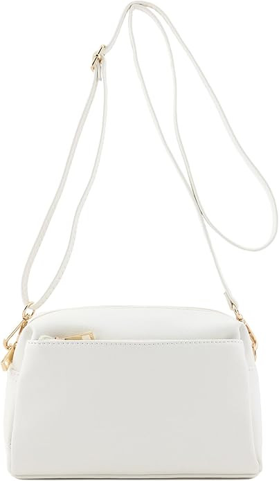FashionPuzzle Triple Zip Small Crossbody Bag | Amazon (US)