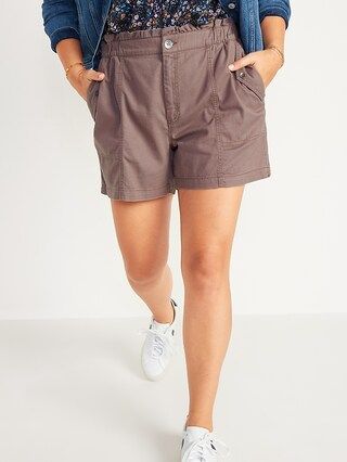 High-Waisted Twill Utility Shorts for Women -- 4.5-inch inseam | Old Navy (US)