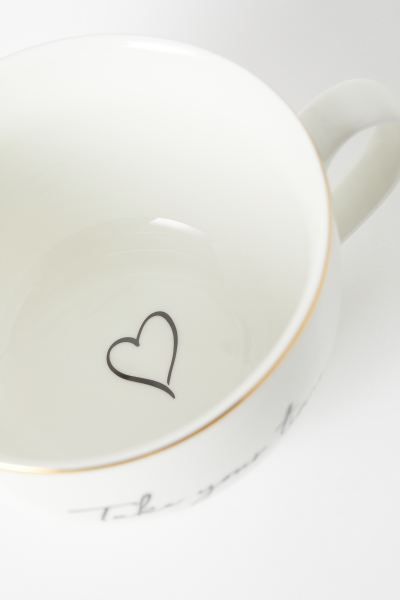 Porcelain cup - White/Take Your Time - Home All | H&M GB | H&M (UK, MY, IN, SG, PH, TW, HK)