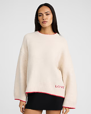 Relaxed Love Graphic Sweater | Express