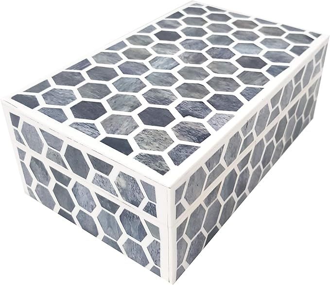 Antique Handcrafted Grey Bone Inlay Decorative Box Premium Home Decor Big storage box, 7X5X4 , Gr... | Amazon (US)