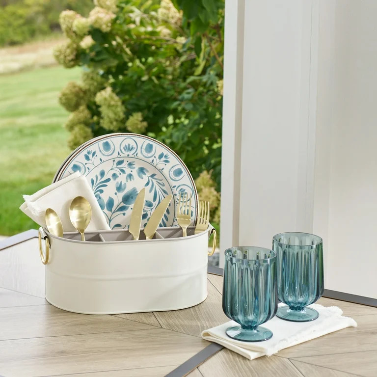 Better Homes & Gardens 2-Tone Galvanized Utensil Caddy - Grey | Walmart (US)