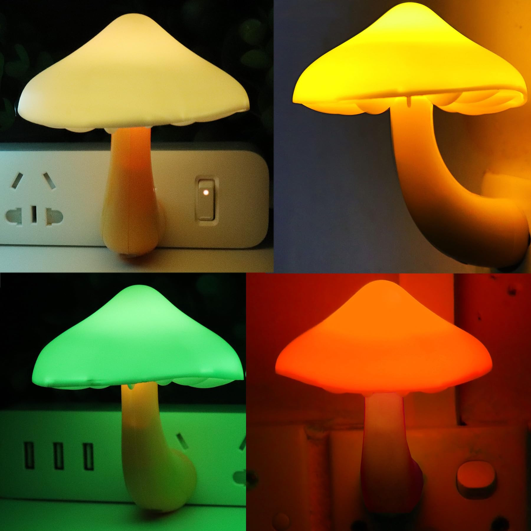 AUSAYE 4 Pack Plug in Night Light, Mushroom Light LED Nightlights for Kids, Adults, Bedroom, Bath... | Amazon (US)