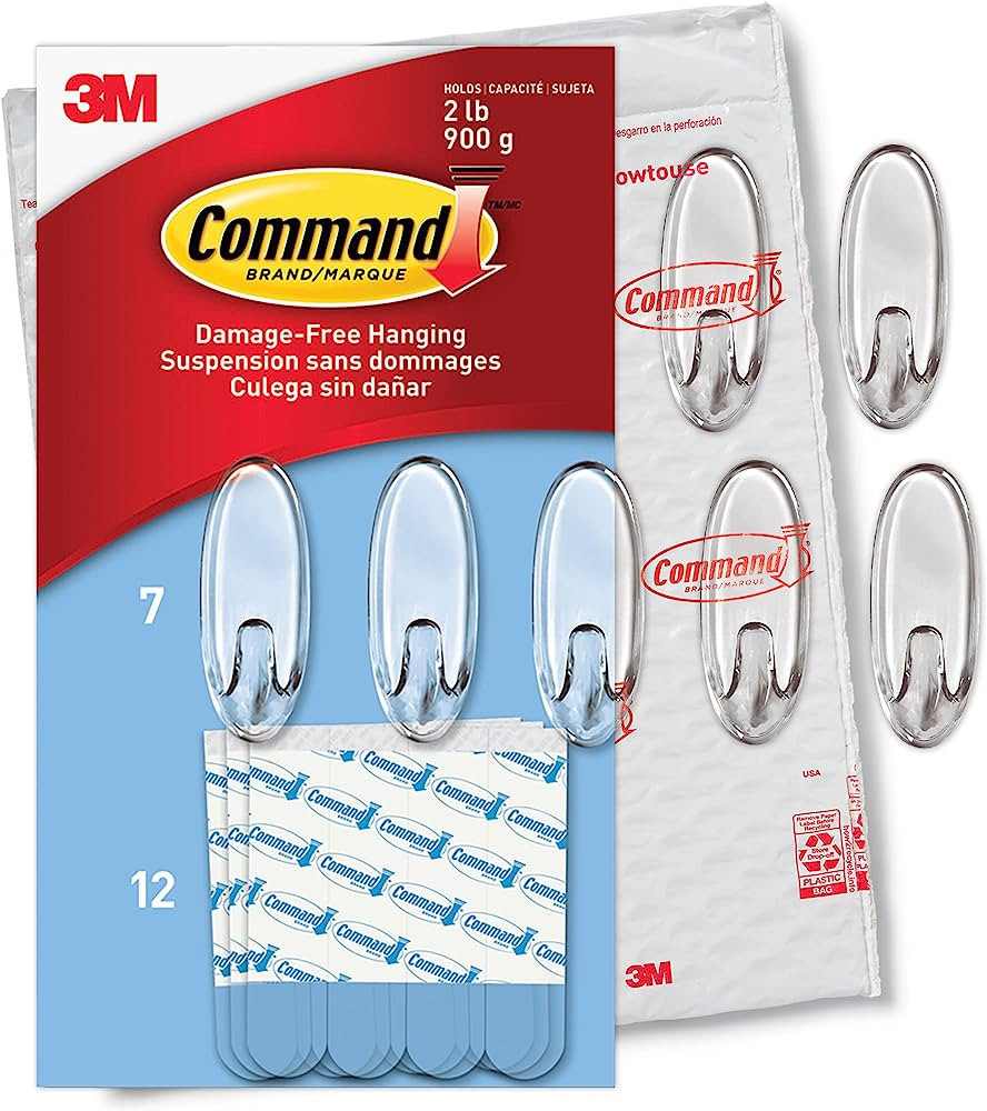 Command CL091-7NA Clear Medium Hooks, 7 Count | Amazon (US)