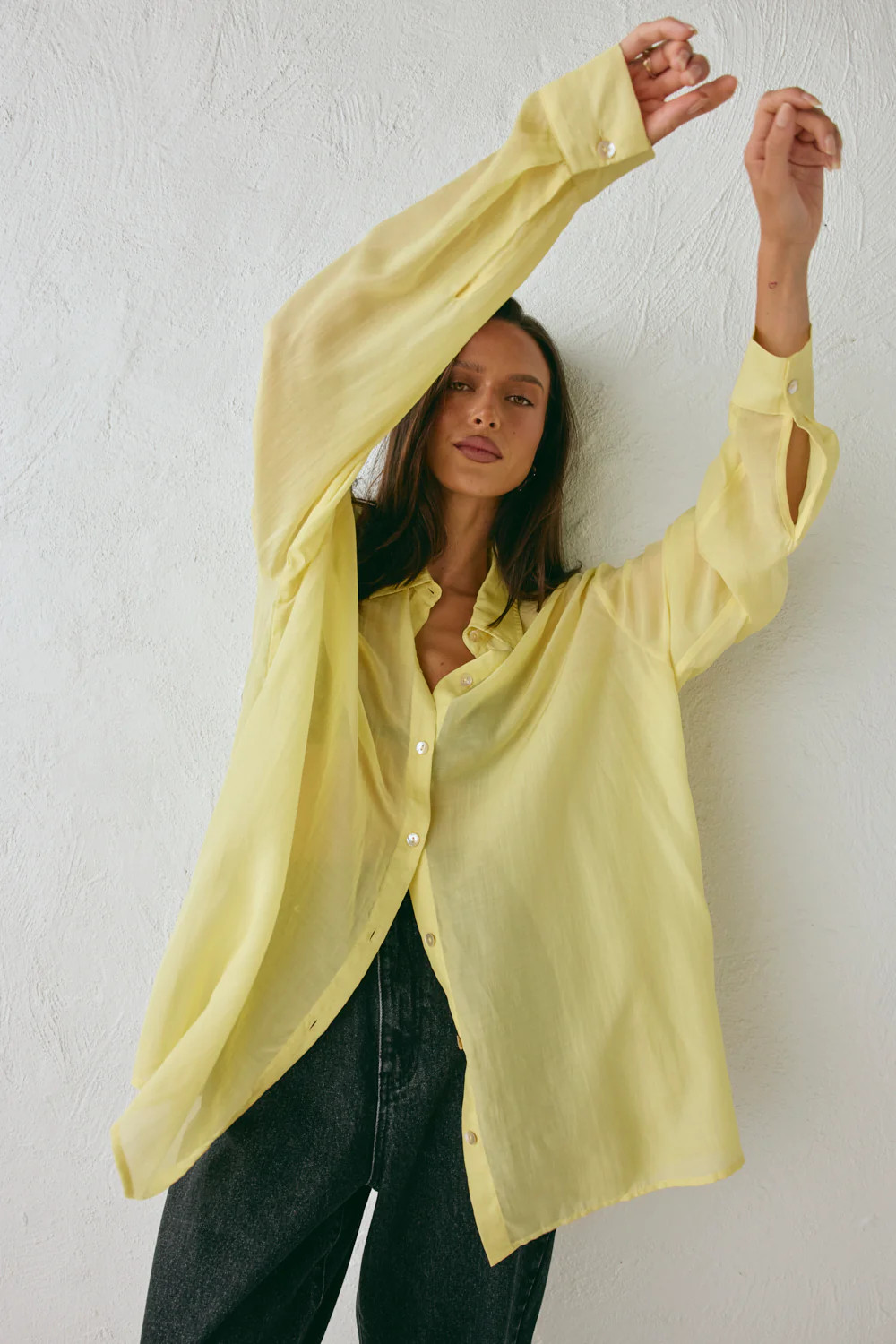 June Sheer Shirt Lemon | VRG Grl
