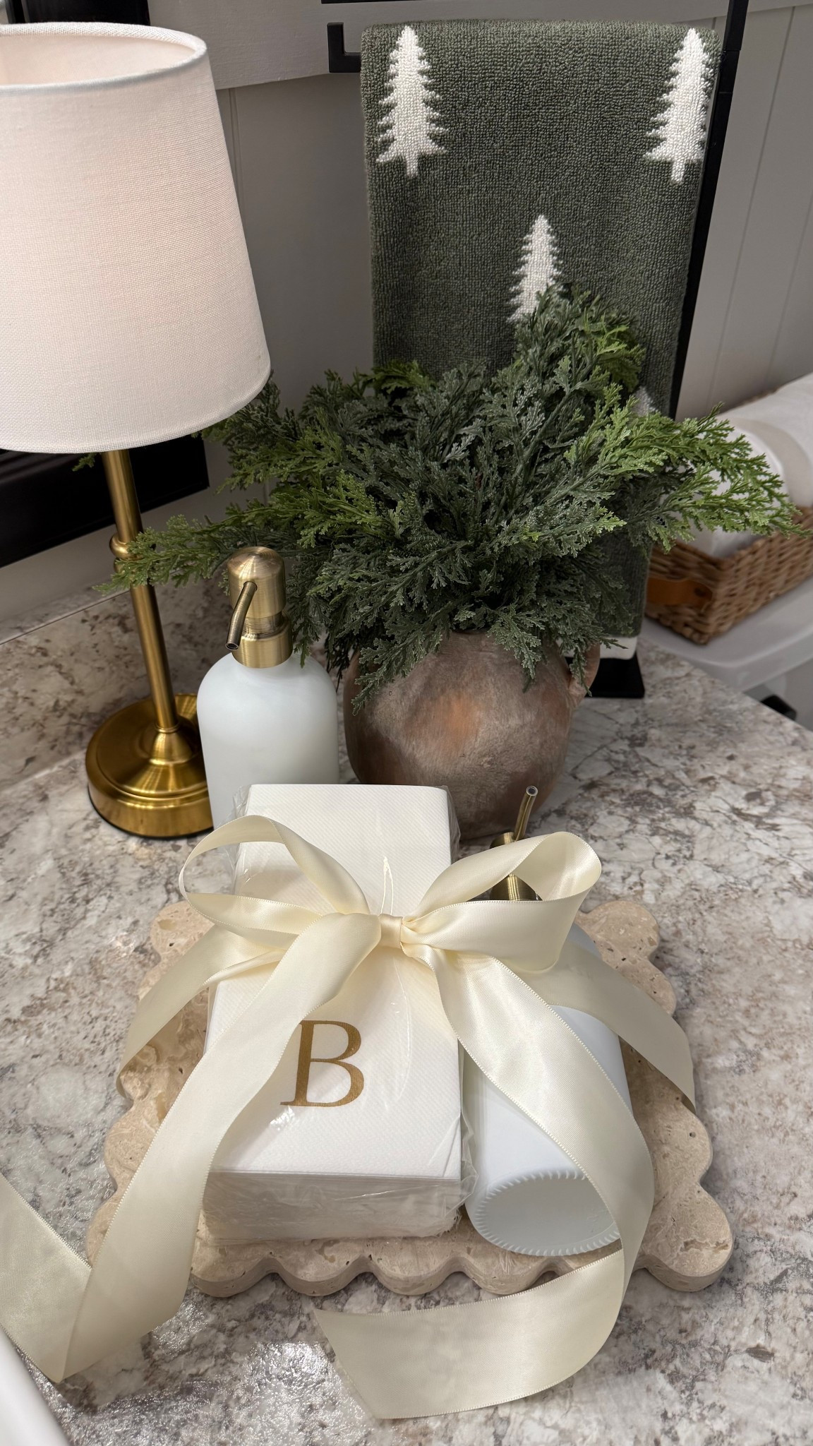 Disposable Hand Towel Guest Bathroom Gift Idea
Follow @farmtotablecreations on Instagram for daily home finds 🤍

I put together this disposable monogram towel gift set and it’s quickly become one of my favorite practical gift ideas. The monogrammed paper guest towels paired with a simple hand wash bottle and a travertine tray make everything feel elevated, clean, and intentional. I especially love this for guest bathrooms — no shared hand towels and no spreading germs, which is always a win during hosting season.

This is perfect for hostess gifts, housewarmings, holiday gatherings, or even keeping styled in your own powder room. Neutral, timeless, and easy to restock when needed.

#guestbathroom #hostessgift #bathroomdecor #handsoap #monogram #giftideas #countertopdecor #neutralhome #homeaccessories #christmasgifts #guestbathroomdecor #powderroom #bathroomcounter #bathroomaccessories #handsoapdispenser #monogrammed #linentowels #disposabletowels #bathroomstyling #hostessgifts #christmasgiftideas #holidayhosting #neutraldecor #countertopstyling #homegiftideas



#LTKHome #LTKGiftGuide #LTKSaleAlert