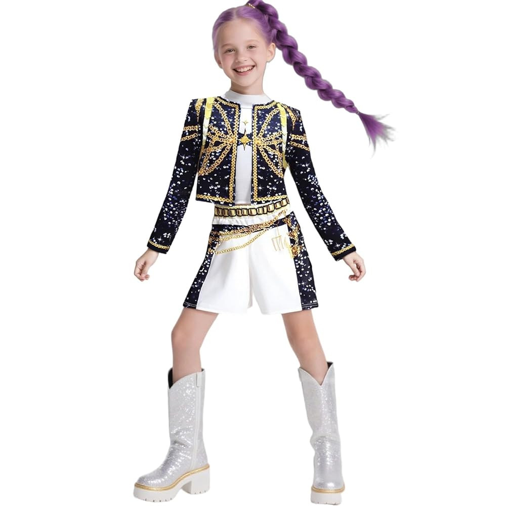 Halloween Demon Costumes Pop Singer Embroidery Coat Top Shorts Costume Dance Stage Outfit Set | Amazon (US)
