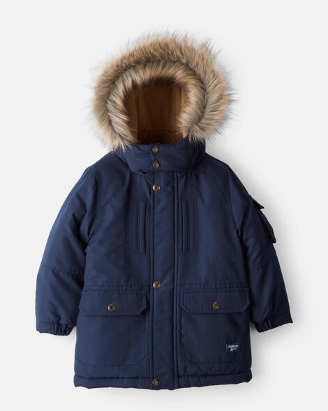Toddler Boy Hooded Heavyweight Winter Jacket - Navy | Carter's Inc