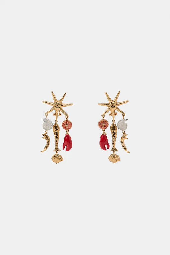 STARFISH CHARM EARRINGS | Zara US