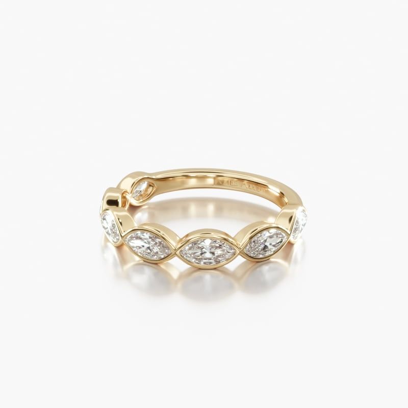 14K Yellow Gold Bezel Set Marquise Diamond Wedding Ring-15153y14 | JamesAllen