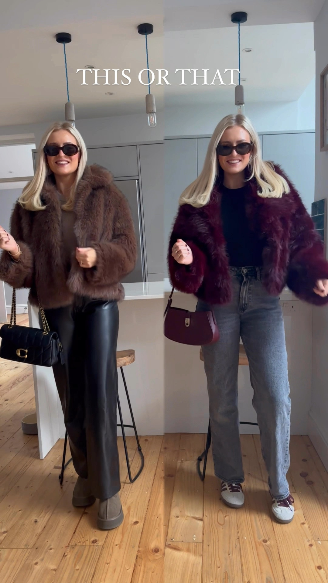 This or that?! 🍇🌰

Faux fur coat, marks and Spencer, burgundy coat, brown fur coat