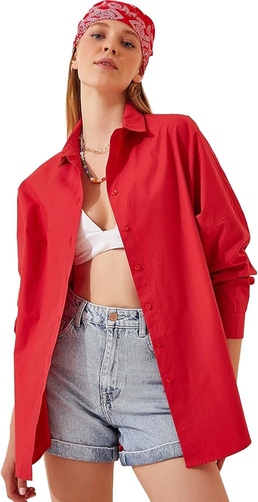 BIG DART Oversized Button Down Shirts for Women, Dressy Casual Long Sleeve Blouses Summer Tops Tu... | Amazon (US)