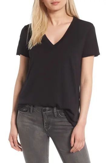 Women's Raw Edge Side Slit Tee | Nordstrom