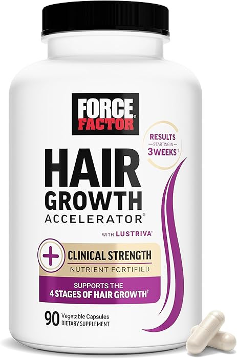 Force Factor Hair Growth Accelerator Multivitamin for Women & Men, with Lustriva, Biotin, Horseta... | Amazon (US)