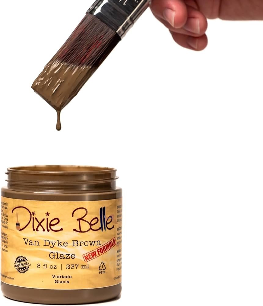 Dixie Belle Glaze | Van Dyke Brown (8oz) | Water-Based Paint Glaze | Paint Finish for Stippling a... | Amazon (US)