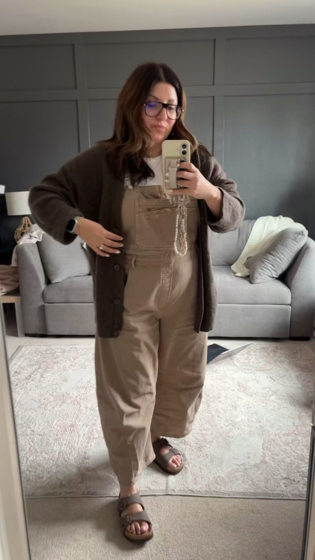 Today’s ootd:
Gap overalls - L
Quince cardi - XL
Fitory sandals

#LTKootd #LTKOver40 #LTKMidsize