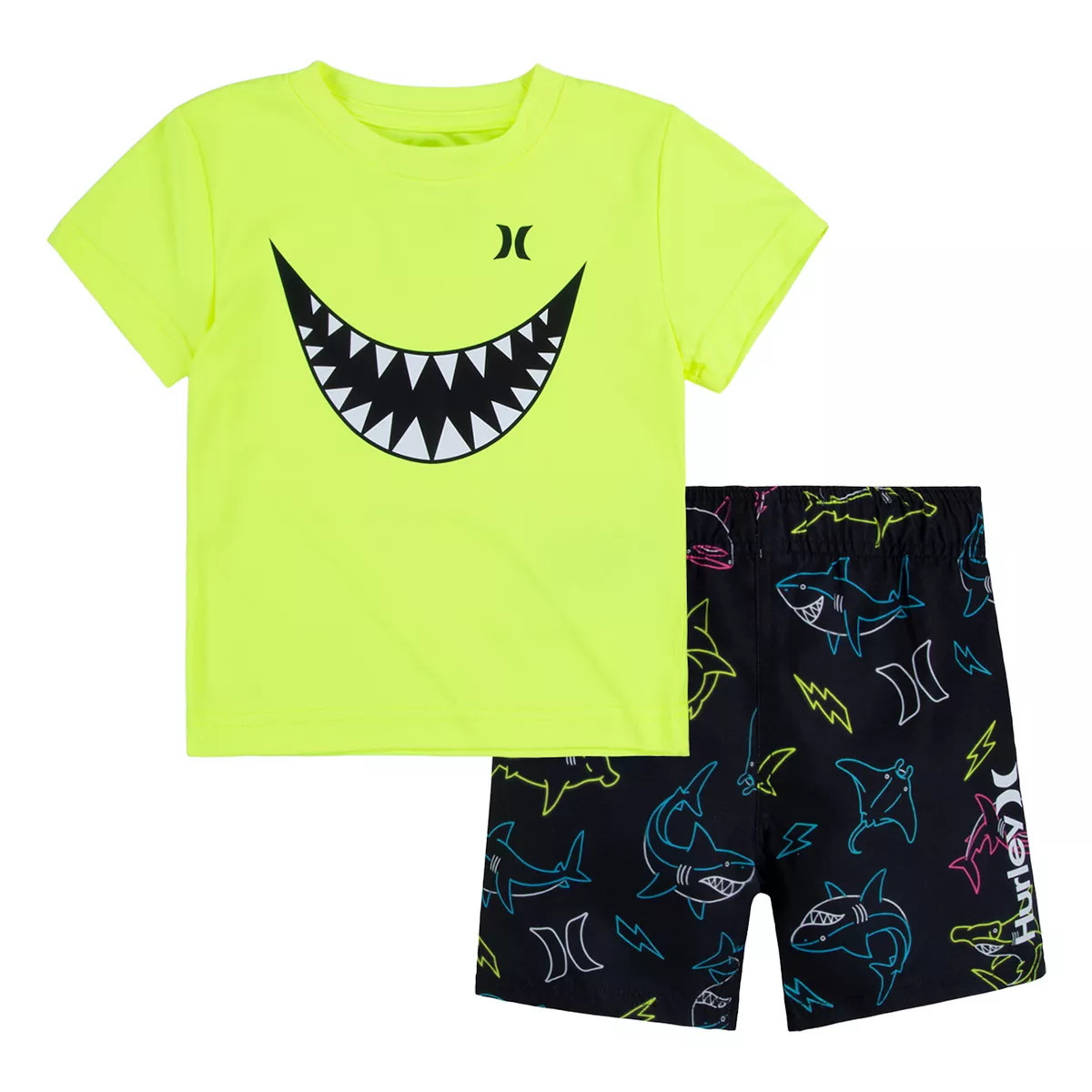 Toddler Boys Hurley Shark Bait UPF 50+ H2O-Dri Swim Top & Shorts Set | Kohl's