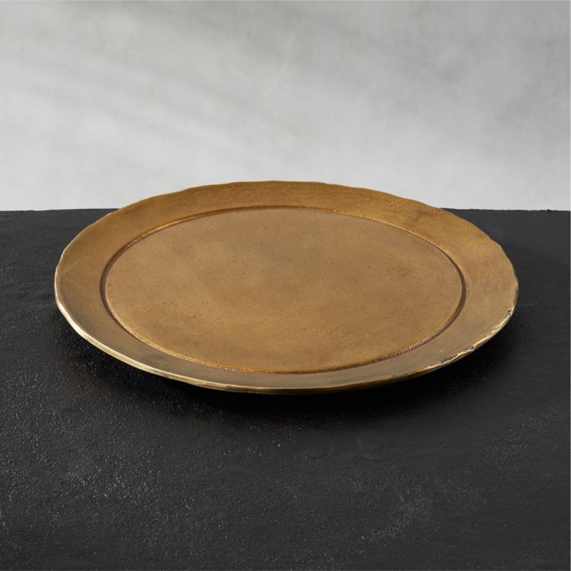 Tors Bronze Cast Aluminum Serving Platter + Reviews | CB2 | CB2