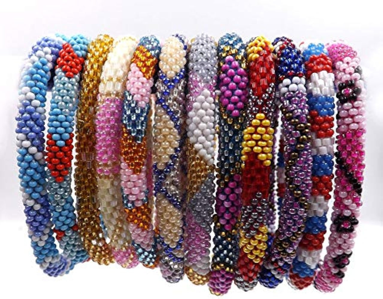 Gabcus Fashionable Handmade Nepal Glass Beaded Bracelets, Lily&Laura Bracelets Set of 6pcs Blendi... | Amazon (US)
