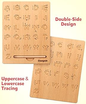 Coogam Wooden Letters Practicing Board, Double-Sided Alphabet Tracing Tool Learning to Write ABC ... | Amazon (US)
