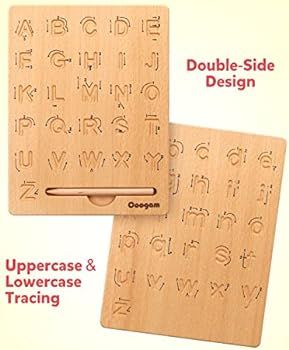 Coogam Wooden Letters Practicing Board, Double-Sided Alphabet Tracing Tool Learning to Write ABC ... | Amazon (US)