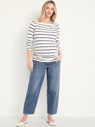 Maternity Full Panel Barrel Ankle Jeans | Old Navy (US)
