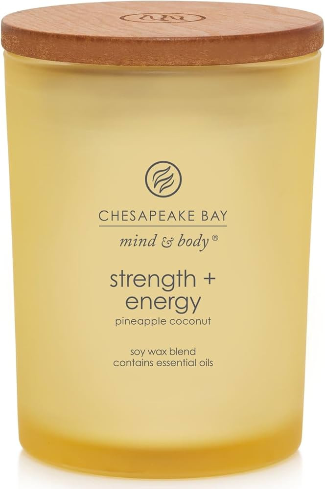 Chesapeake Bay Candle Scented Candle Strength + Energy (Pineapple Coconut) Medium Home D\u00e9cor | Amazon (US)