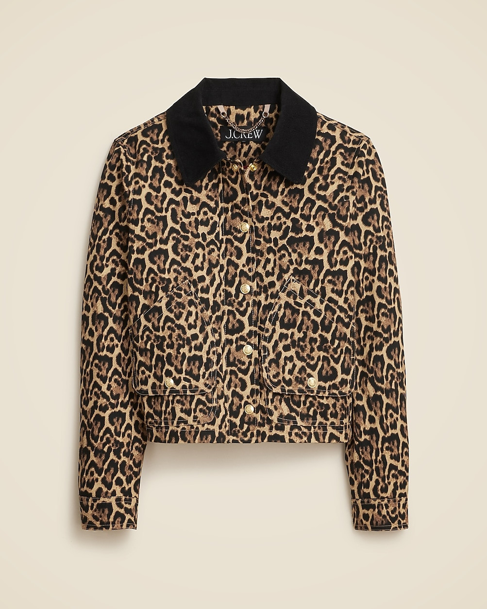 Short Barn Jacket™ in leopard cotton canvas | J. Crew US